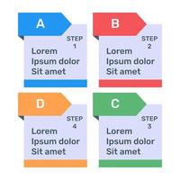 gráfico de etiquetas en icono plano vector