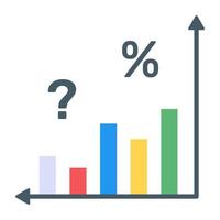 Bar chart flat icon design vector