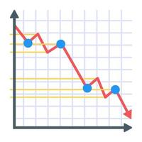 A flat icon of line graph vector