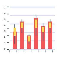 A box plot or a candlestick chart icon in flat editable design vector