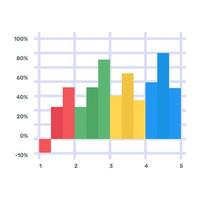 A statical marimekko analytics icon in flat design vector