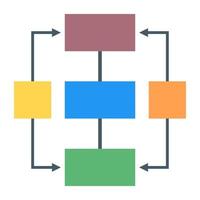 A modern icon of flowchart  infographic in flat design vector