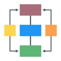 un icono moderno de infografía de diagrama de flujo en diseño plano vector