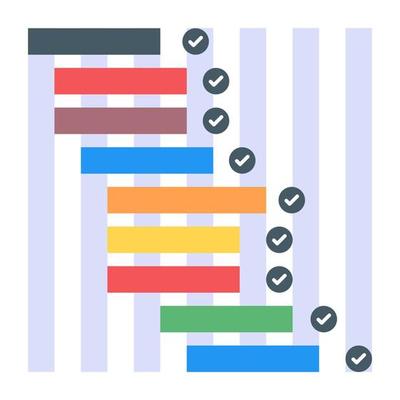 A perfect gantt graph icon in flat design