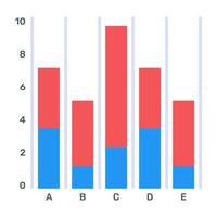 A flat editable icon of pareto analytics vector