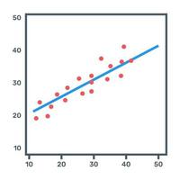 Data chart icon, flat editable vector