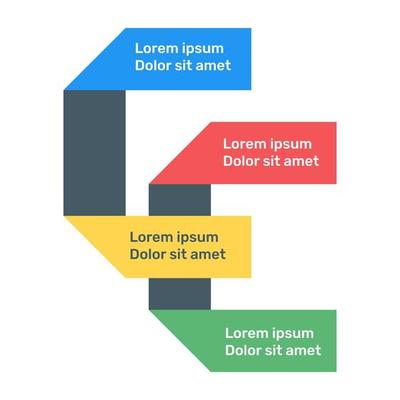 Flat icon of directional infographic in editable design
