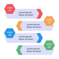 Business data representation through arrows infographic in flat icon vector