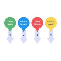 Charting on a labelled direction, flat icon of info diagram vector