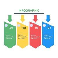 representación de datos comerciales a través de flechas infográficas en icono plano vector