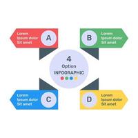 Business data representation through arrows infographic in flat icon vector