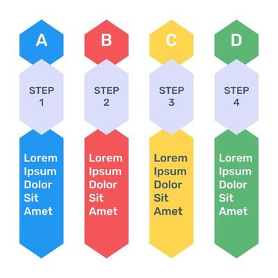 Step labels infographic icon in flat design