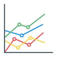 A flat icon of line graph vector