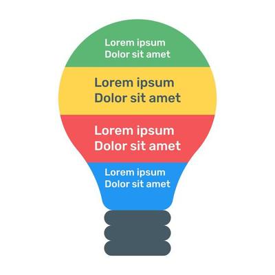 A bulb idea infographic icon, flat vector