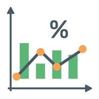 A flat icon of graphical representation vector