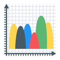 A layered graph icon in flat design vector