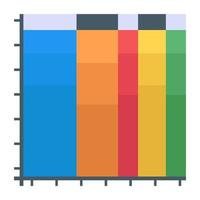 descargue este ícono plano del gráfico de datos comerciales vector