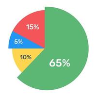 A pie chart infographic in flat editable icon vector