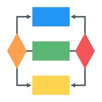 A modern icon of flowchart  infographic in flat design vector
