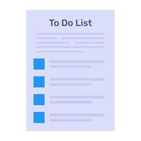 A flat vector of checklist template, editable design