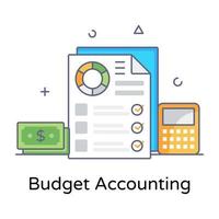 contabilidad presupuestaria en icono de contorno plano vector