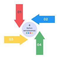 A colourful infographic icon in editable design vector