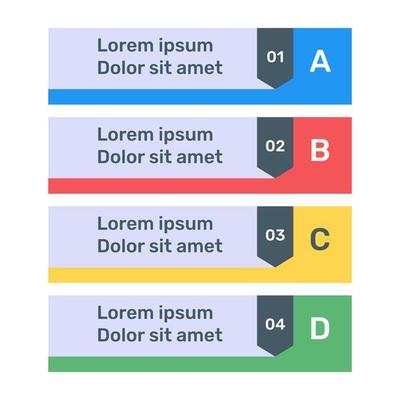 Step labels infographic icon in flat design