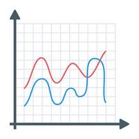 A flat icon of line graph vector