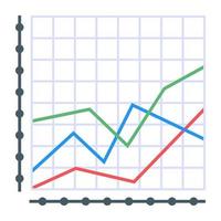 A flat icon of line graph vector