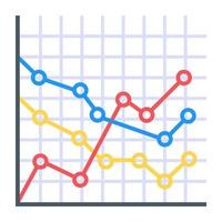 A flat icon of line graph vector