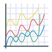 A flat icon of line graph vector