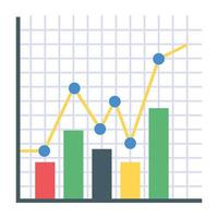 Graphical representation of a vertical bar chart, called a column graph vector