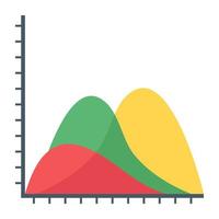 A layered graph icon in flat design vector