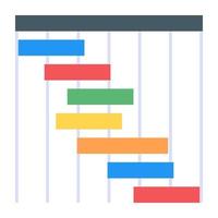 un icono de gráfico de Gantt perfecto en diseño plano vector