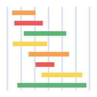 un icono de gráfico de Gantt perfecto en diseño plano vector