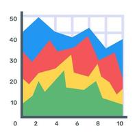 A flat icon of area diagram, editable design vector