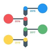 A binary tree diagram icon in flat design vector