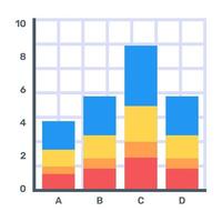 un icono editable plano de análisis de Pareto vector