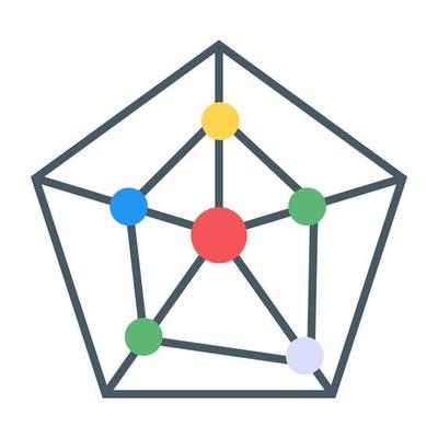 Modern spider chart infographic in flat icon