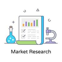 Market research flat outline vector, editable design vector