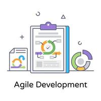 Scrum master, agile development icon in flat editable style vector