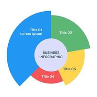 una infografía moderna que muestra un gráfico circular múltiple en un icono plano vector