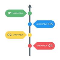 Charting on a labelled direction, flat icon of info diagram vector