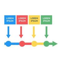 Charting on a labelled direction, flat icon of info diagram vector