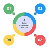 A modern infographic showing multi pie chart in flat icon vector