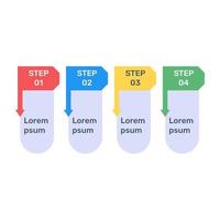 Business data representation through arrows infographic in flat icon vector