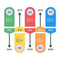 trazando en una dirección etiquetada, icono plano del diagrama de información vector