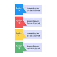 icono de infografía de etiquetas de paso en diseño plano vector