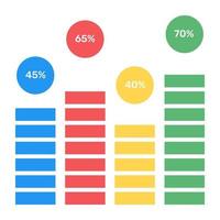 A trendy flat icon of frequency chart vector