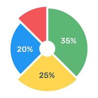 gráfico de forma redonda que representa el gráfico de donut vector